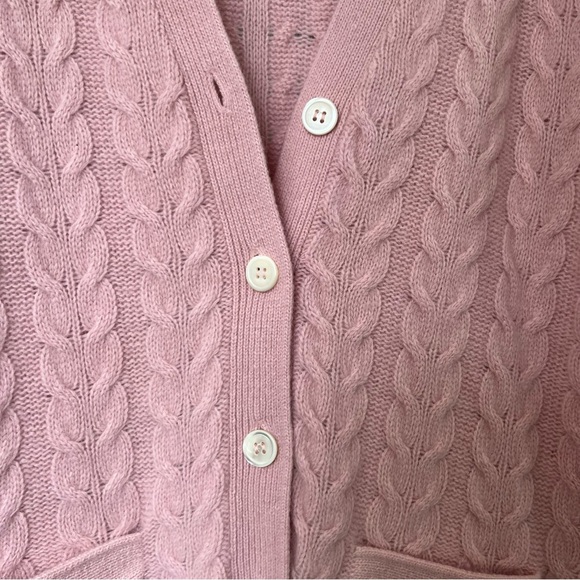 Pink Cable Knit Cardigan Petite Small - Picture 3 of 9